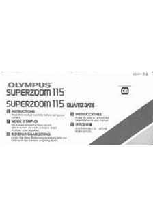 Olympus Superzoom 115 manual. Camera Instructions.